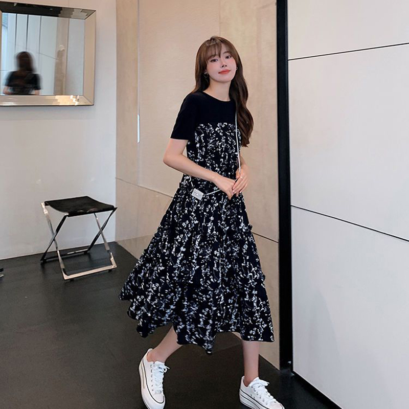 T-shirt femme faux deux pièces - Korean Style A Line Shirt Dress avis et prix