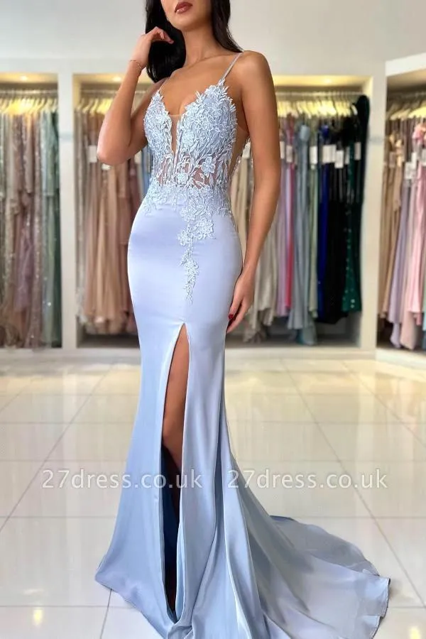 Robes de bal sirène élégantes  - Elegant Satin Evening Gown Split avis et prix