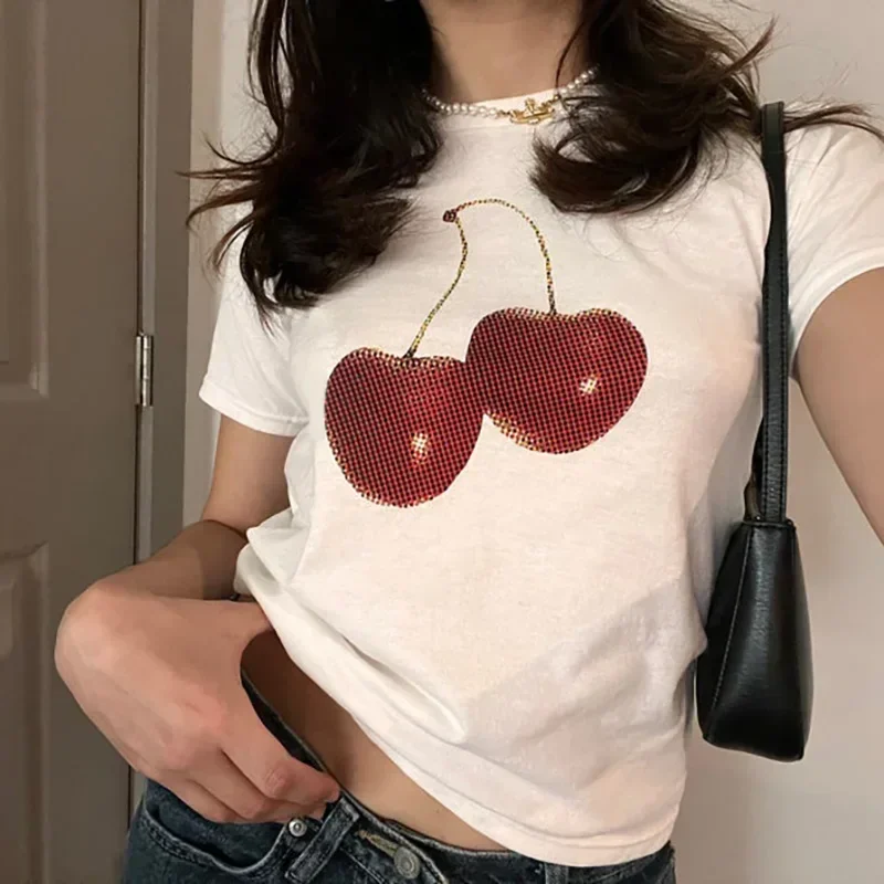 T-shirt esthétique d'été pour  - Y2K Graphic Baby Tee Crop avis et prix