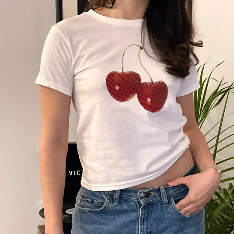 T-shirt esthétique d'été pour  - Y2K Graphic Baby Tee Crop avis et prix