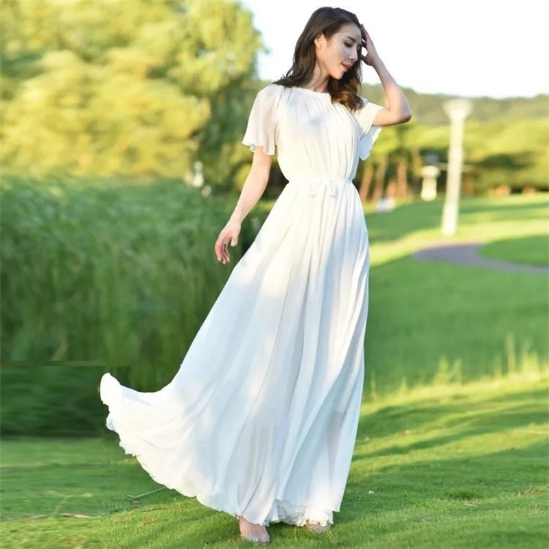 Robe de plage extra longue en  - French Vintage Floral Midi Dress avis et prix