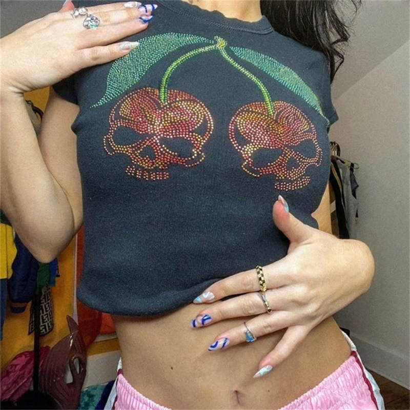 Esthétique Punk Slim Emo Fille - Y2K Graphic Baby Tee Crop avis et prix