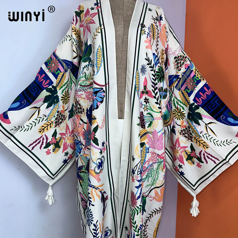WINYI-Cache maillot kimono à m - Boho Summer Beach Maxi Dress avis et prix