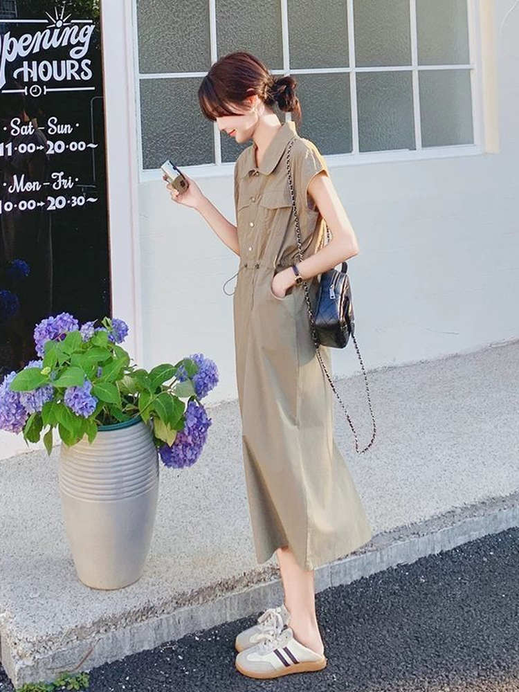 Robe chemise amincissante gran - Korean Style A Line Shirt Dress avis et prix