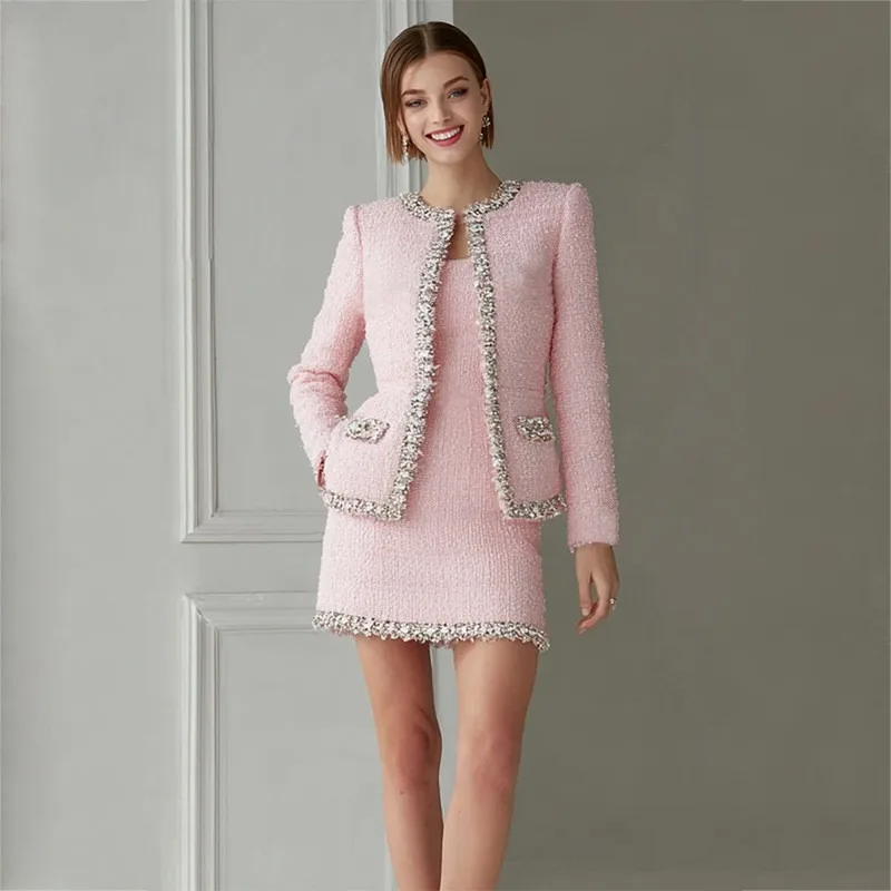 Ensemble deux pièces en tweed  - Tweed Two Piece Blazer Dress avis et prix