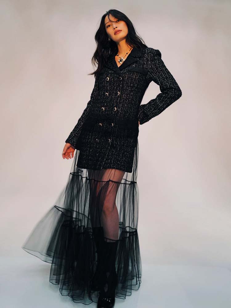 Ensemble robe blazer en tweed  - Tweed Two Piece Blazer Dress avis et prix