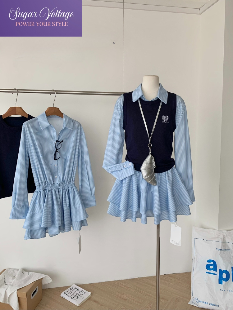 Ensemble deux pièces pour femm - Korean Style A Line Shirt Dress avis et prix