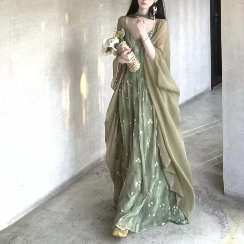Robe mi-longue Vintage élégant - French Vintage Floral Midi Dress avis et prix