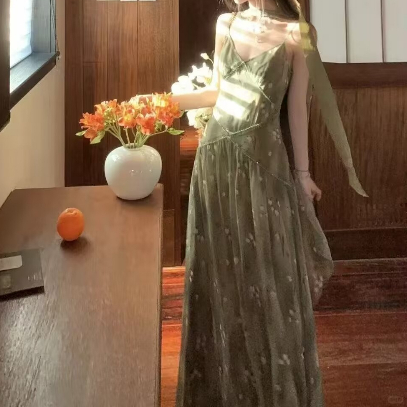 Robe mi-longue Vintage élégant - French Vintage Floral Midi Dress avis et prix