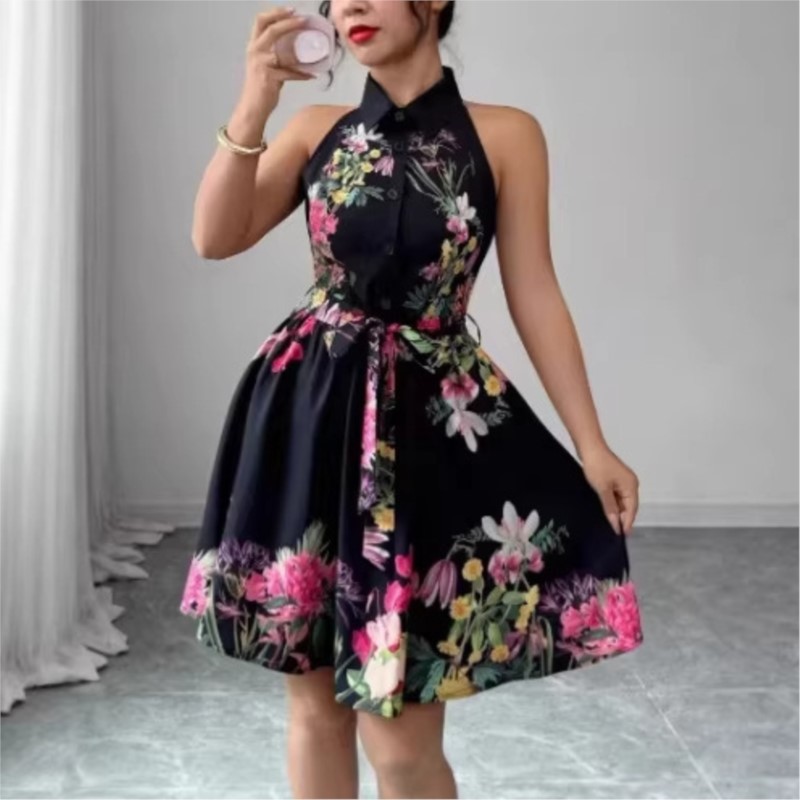 Robe florale pour femme, nouve - French Vintage Floral Midi Dress avis et prix