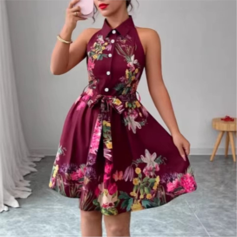 Robe florale pour femme, nouve - French Vintage Floral Midi Dress avis et prix