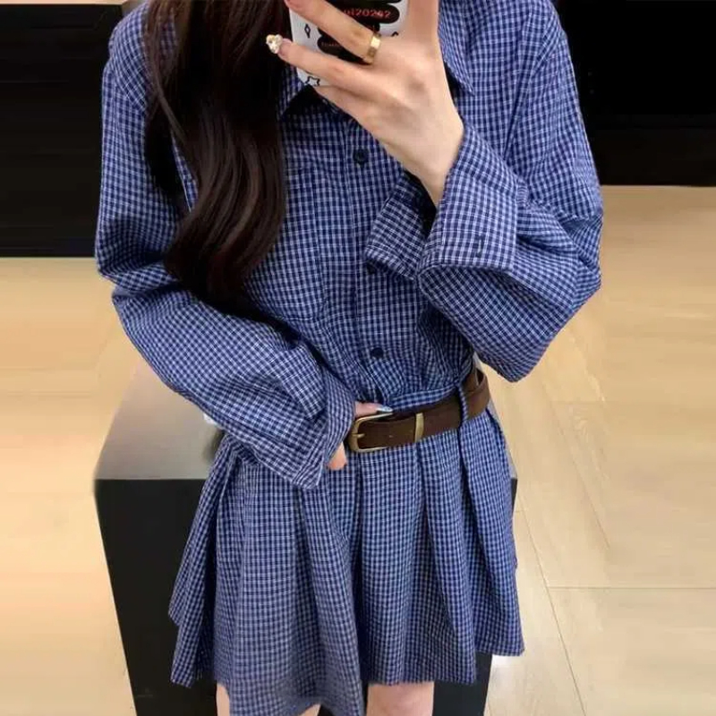 Chemise à manches longues à ca - Korean Style A Line Shirt Dress avis et prix