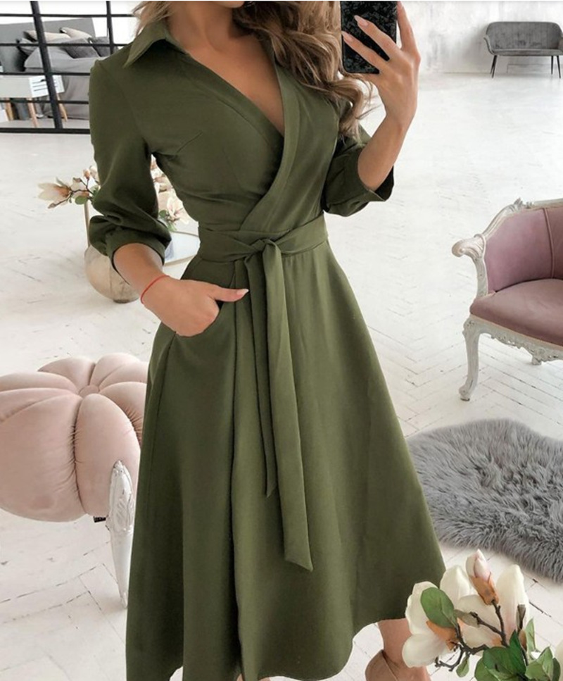 Femmes robe imprimée Sexy col  - French Vintage Floral Midi Dress avis et prix