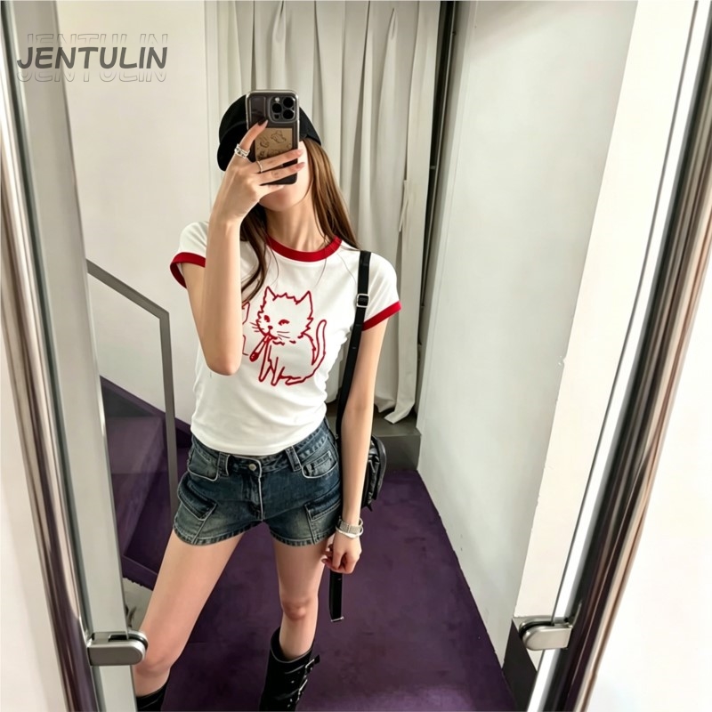 Crop top style coréen Y2k anné - Y2K Graphic Baby Tee Crop avis et prix