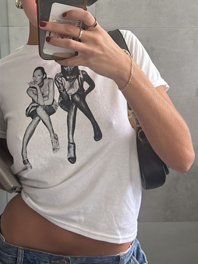 T-shirt imprimé graphique Goth - Y2K Graphic Baby Tee Crop avis et prix