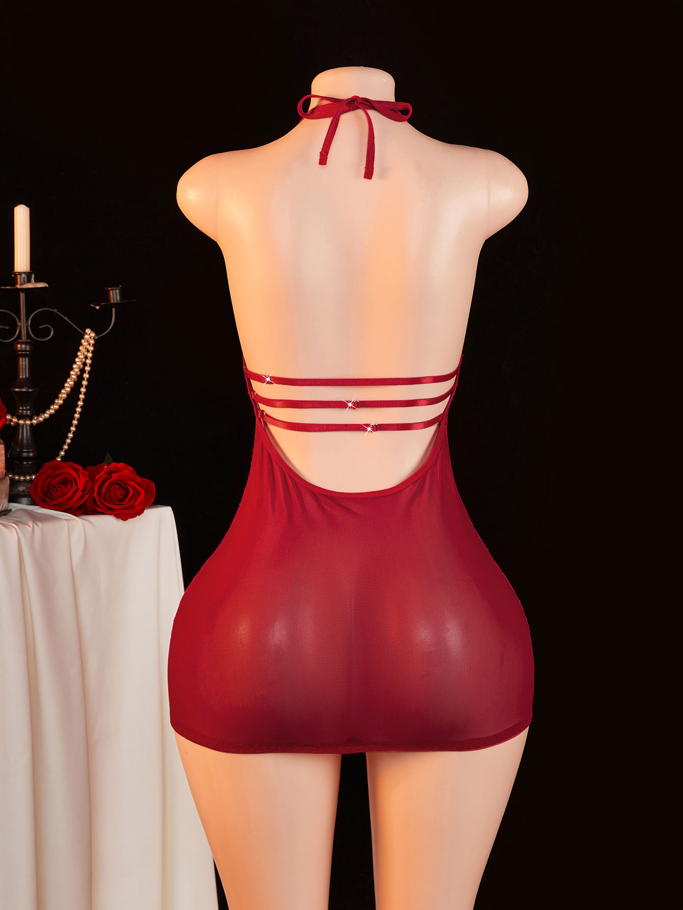 Babydoll en dentelle transpare - Sexy Mesh Sheer Bodycon Dress avis et prix