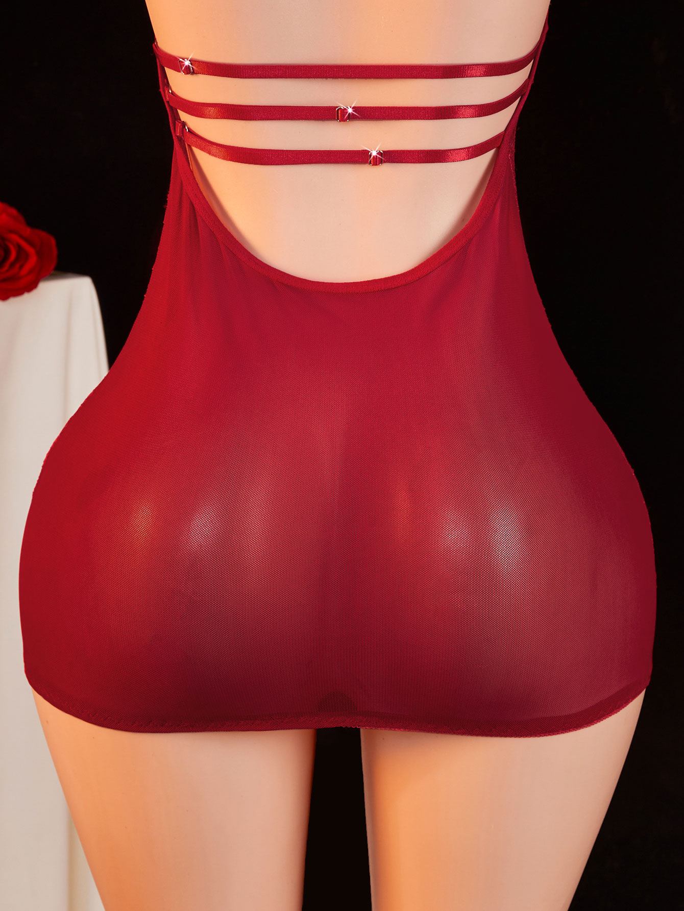 Babydoll en dentelle transpare - Sexy Mesh Sheer Bodycon Dress avis et prix