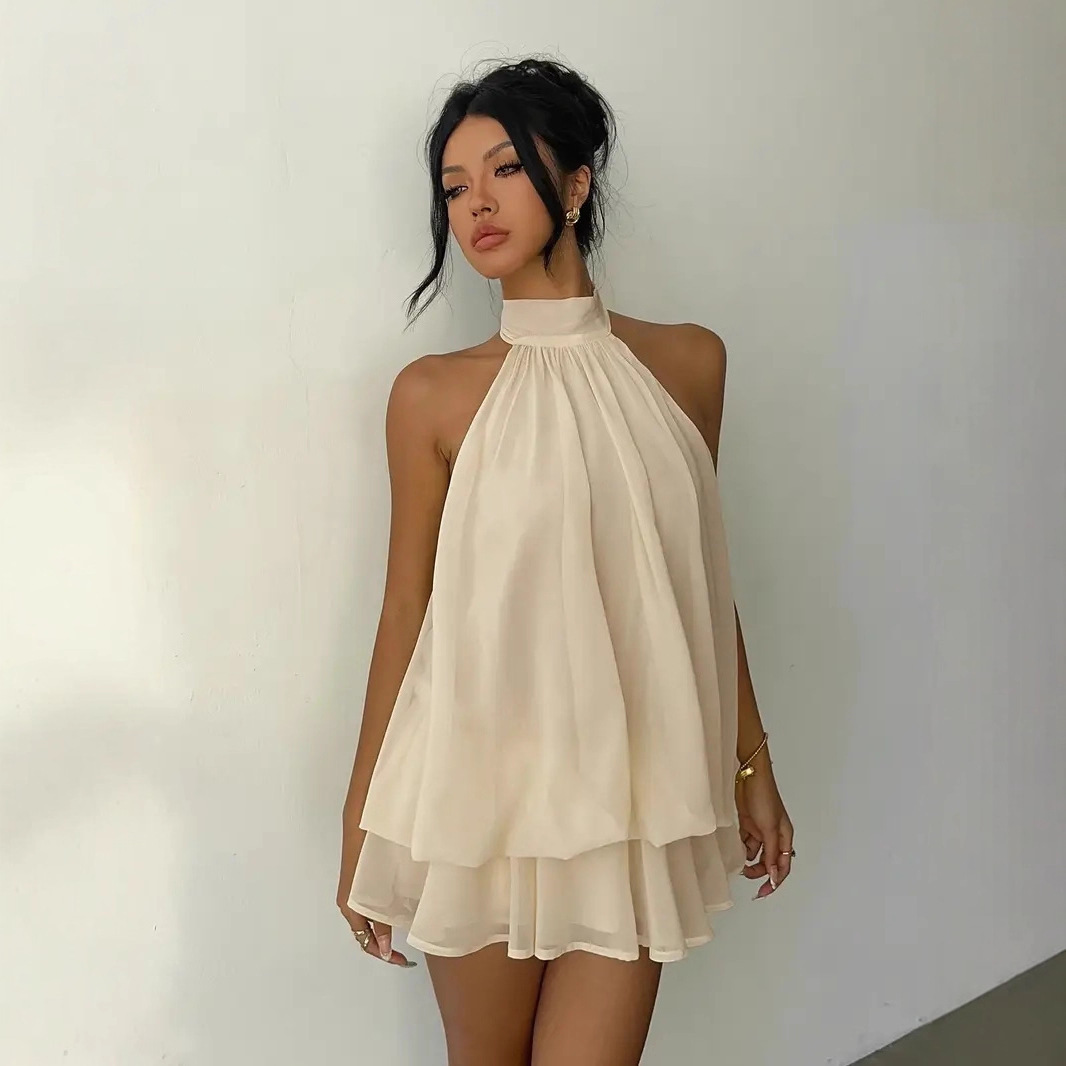 Robe de soirée sexy Y2K vintag - Y2K Backless Halter Mini Dress avis et prix