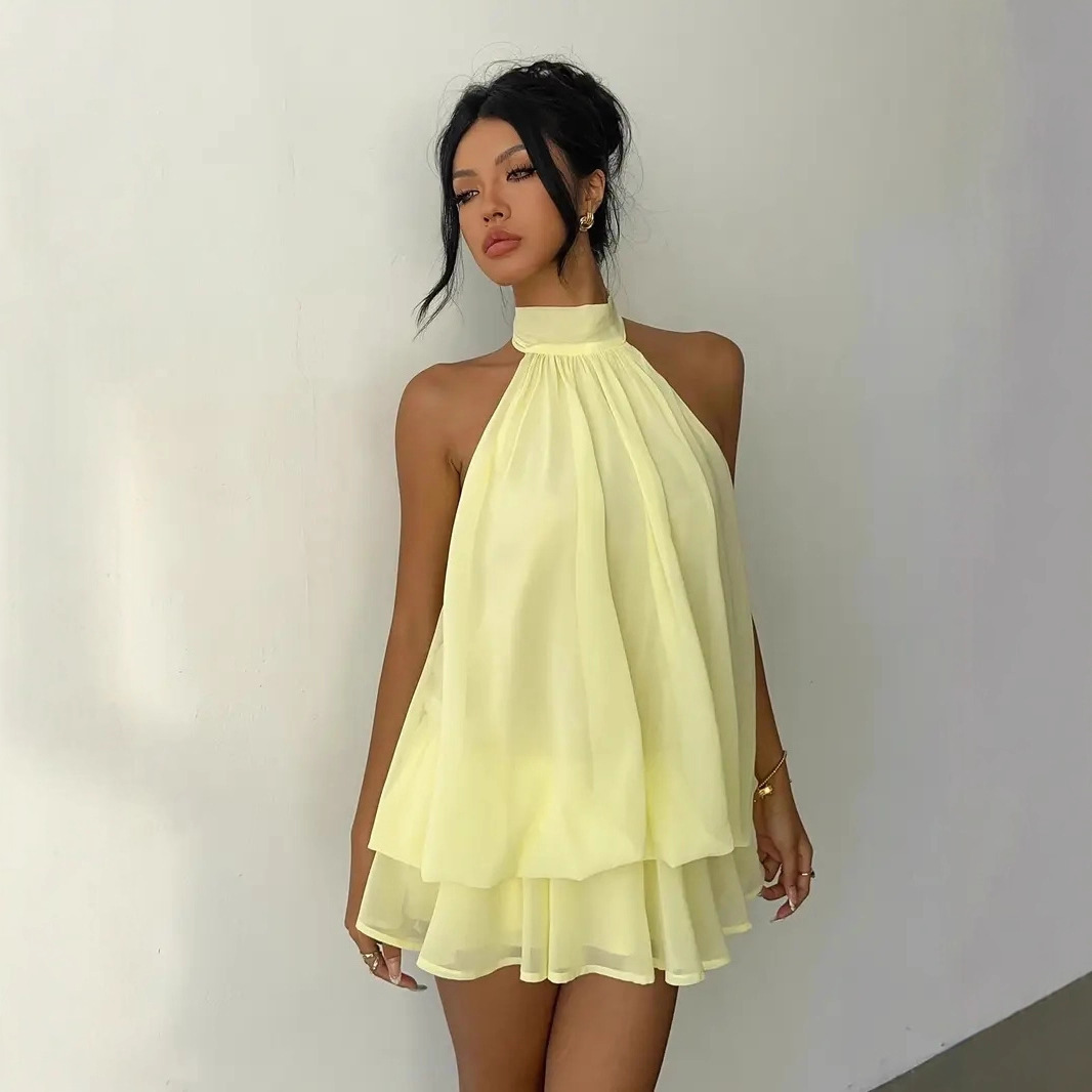 Robe de soirée sexy Y2K vintag - Y2K Backless Halter Mini Dress avis et prix
