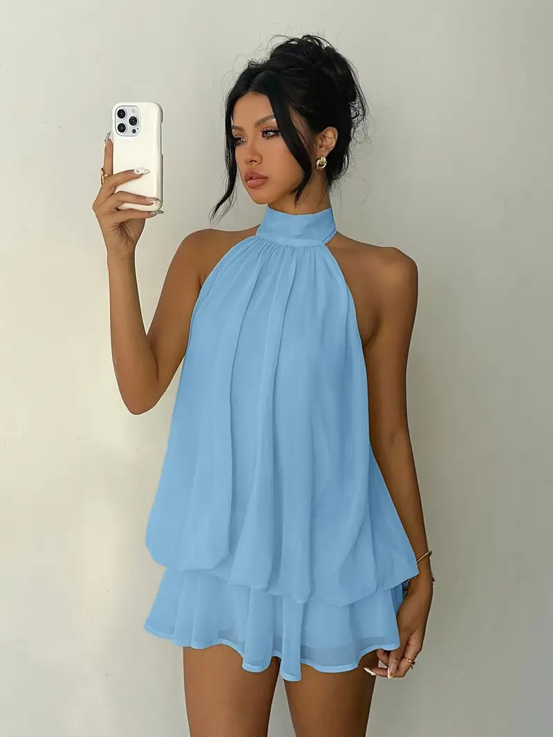 Robe de soirée sexy Y2K vintag - Y2K Backless Halter Mini Dress avis et prix