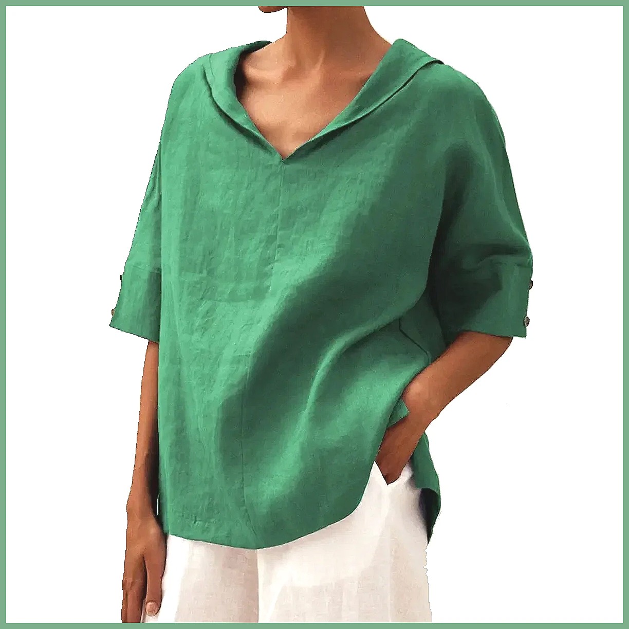 Chemisier ample en coton et li - Blouses avis et prix