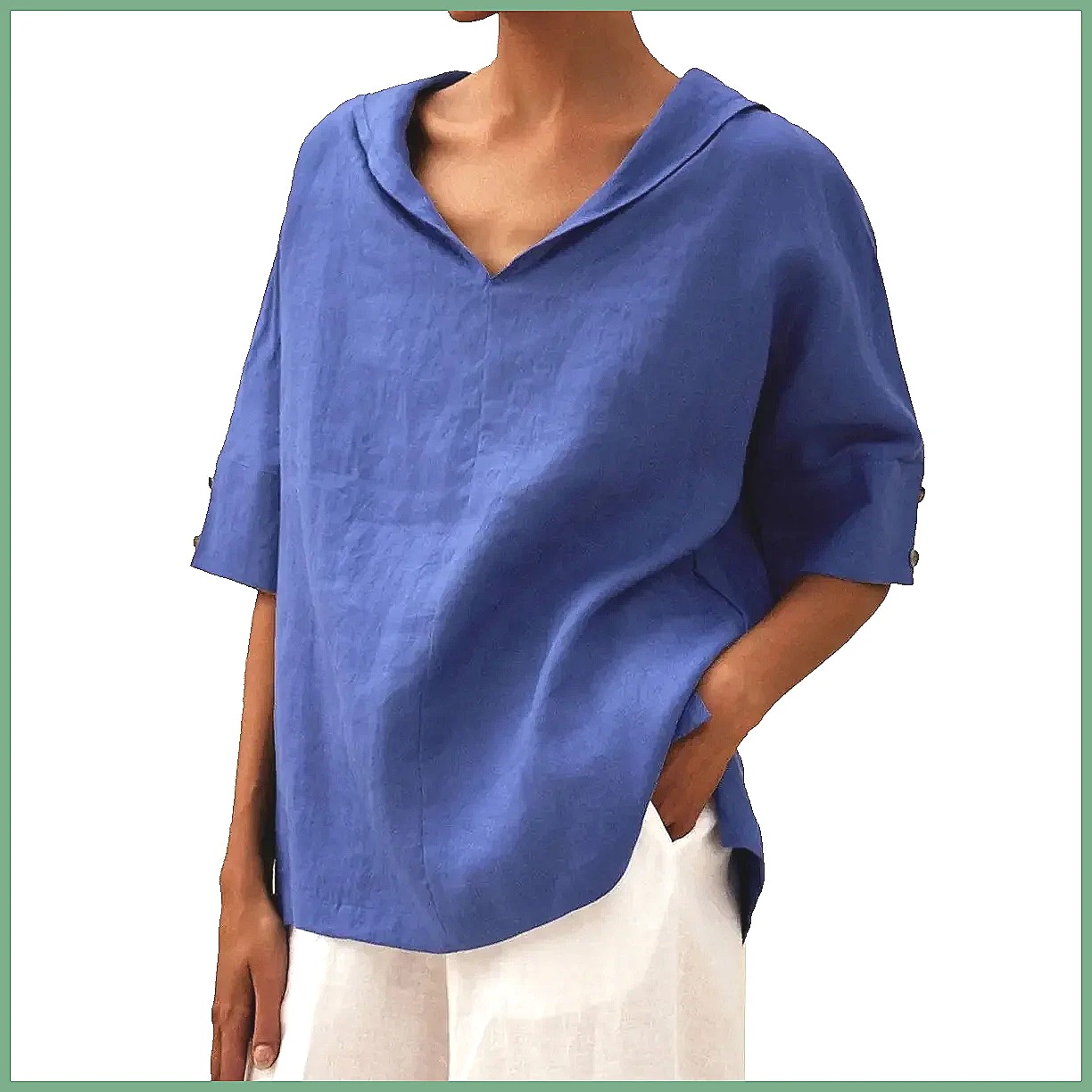 Chemisier ample en coton et li - Blouses avis et prix