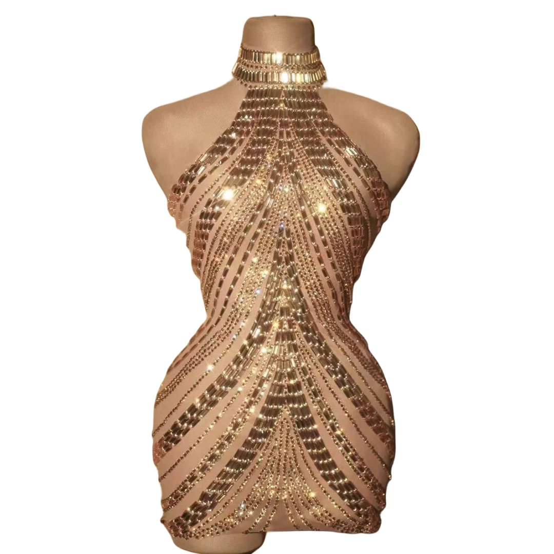 Robe scintillante pour femme,  - Sparkly Rhinestone Club Party Dress avis et prix