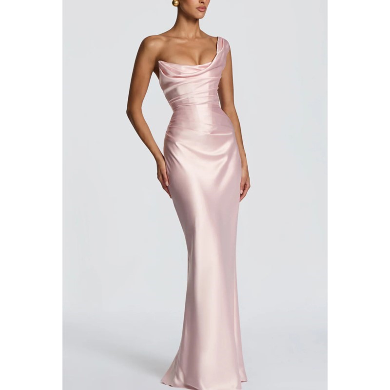 Robe moulante élégante en sati - Elegant Satin Evening Gown Split avis et prix