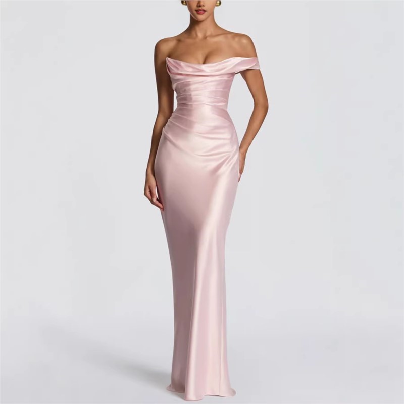 Robe moulante élégante en sati - Elegant Satin Evening Gown Split avis et prix