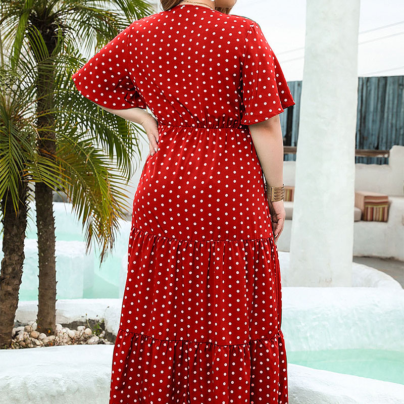 Boho Dot imprimé col en v femm - Boho Summer Beach Maxi Dress avis et prix