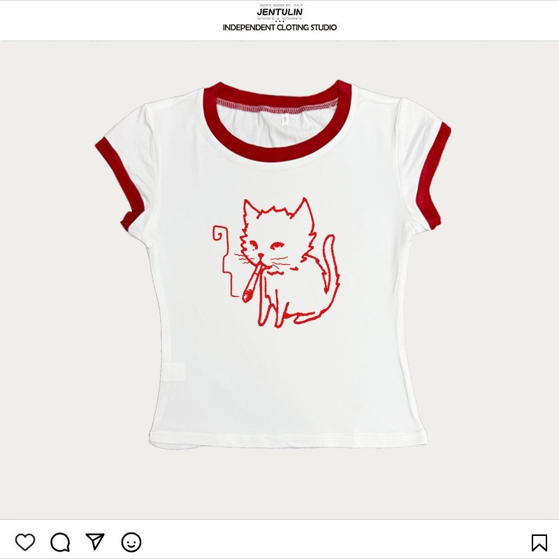 T-shirt court style coréen Y2K - Y2K Graphic Baby Tee Crop avis et prix