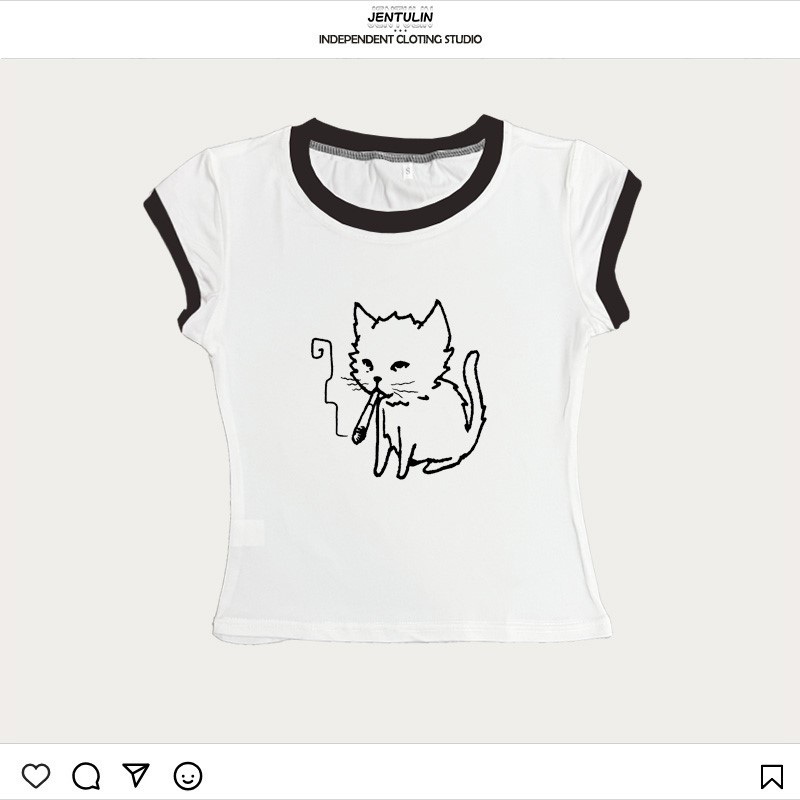T-shirt court style coréen Y2K - Y2K Graphic Baby Tee Crop avis et prix