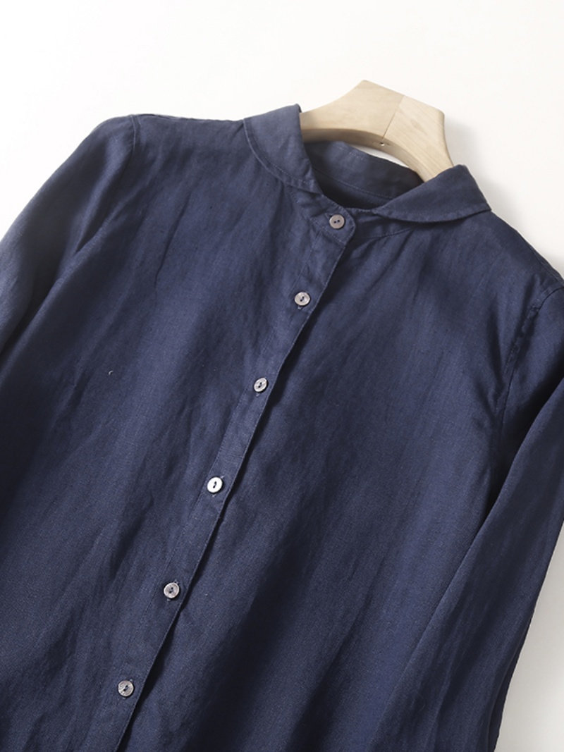 Robe chemise décontractée en m - Casual Loose Linen Shirt Dress avis et prix