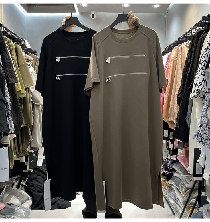 Robe T-shirt ample à manches c - Korean Style A Line Shirt Dress avis et prix